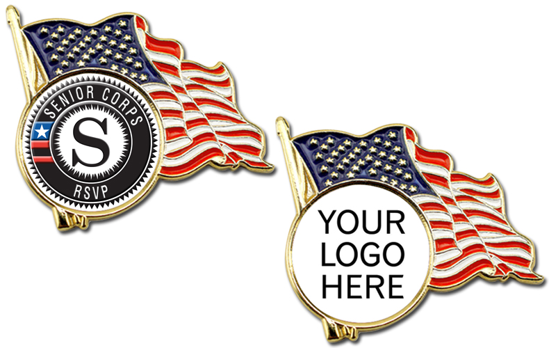 Flag Lapel Pins With Custom Logo